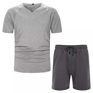 Short d'été style rue haute pour hommes T-shirts à manches courtes séchage rapide contraste grande taille meilleure matière vêtements solides - Product Image 5