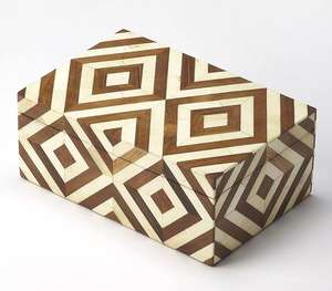 Caja decorativa con incrustaciones de hueso hechas a mano de estilo marroquí, buen fabricante, alta calidad, diseño personalizado, joyero con incrustaciones de madera de lujo - Product Image 1