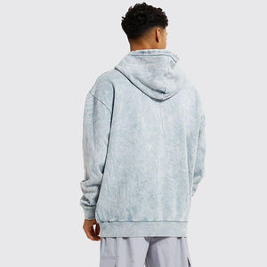 MOVATEXTILES Top Tendance Sweat à capuche pour homme en coton mélangé délavé à l'acide avec poche sur les manches Sweats à capuche pour homme lourd - Product Image 3