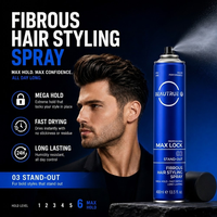 Spray coiffant pour cheveux fibreux, marque privée OEM, pour hommes, tenue forte, séchage rapide, tenue longue durée, spray fixateur pour cheveux, salon