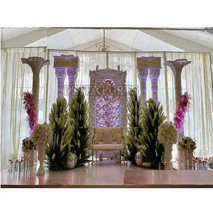 Décor de scène de mariage chrétien à la mode finition blanche décoration de scène de mariage dernière conception pour la décoration de scène de mariage - Product Image 1