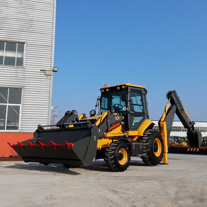 Mesin pemindah bumi Backhoe <span class=keywords><strong>Loader</strong></span> 4x4 roda <span class=keywords><strong>Loader</strong></span> dengan buket tunggul dan gigi 4in1 Bucket - Product Image 4