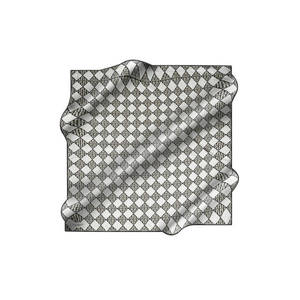 Black and White Silk Square Scarf with Geometric Pattern - Product Image 1