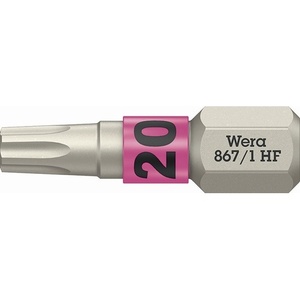 Punta de Destornillador TORX de Alta Velocidad de 1/4 de Pulgada TX20, 25 mm de Largo, Paquete de 10 - WERA - Product Image 1