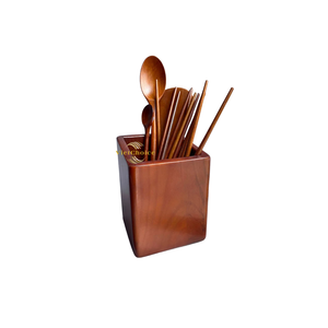 Soporte para Palillos de Madera Hecho a Mano, Acabado Liso, Organizador de Cocina de Madera Sólida - Product Image 5