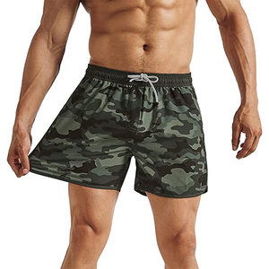 Short de bain camouflage taille haute personnalisé séchage rapide short de plage doublure en maille poches zippées logo personnalisé écologique vente en gros - Product Image 1