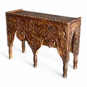 Handmade Traditional Mango Wood Console <b>Table</b> <b>Mirrored</b> Living Room Furniture for Entry Villa Hotel and Bedroom Use - Product Image 1