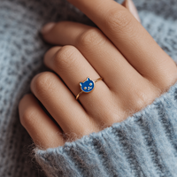 Bague en émail avec trois cœurs rouges et bande plaquée or 18 carats pour femme, bijou de doigt décontracté pour tous les jours