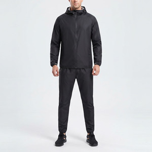 Traje de Sauna Unisex para Adultos, de Poliéster/Nailon, Talla Grande, Resistente al Viento, Ecológico, Elástico en Cuatro Direcciones, Chaqueta con Capucha y Pantalones para Ejercicio - Product Image 1