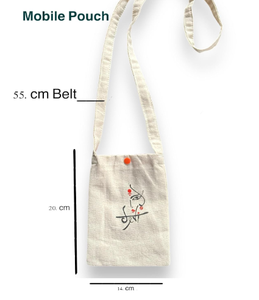 Monedero para móvil bordado con estampado floral de algodón para mujer - Product Image 4