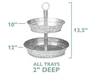 Support à gâteau sur pied galvanisé avec dessus en bois pour servir des gâteaux Support décoratif pour la décoration de fêtes et d'événements Vente à chaud - Product Image 5