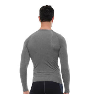 Alta calidad Casual verano invierno gimnasio entrenamiento camisa manga larga poliéster Spandex gimnasio Slim Fit camisa de compresión para hombres - Product Image 3