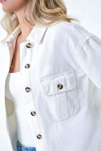 Chaquetas vaqueras de manga larga básicas de moda de color sólido, chaqueta de camionero ajustada con botones y bolsillos - Product Image 4