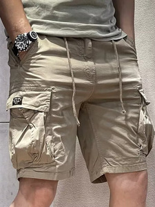 Pantalones Cortos Deportivos de Alta Calidad para Hombre, Estilo Casual de Verano, Color Sólido, Retro Americano, Multibolsillos, Secado Rápido, Lona de Algodón, Personalizable - Product Image 2