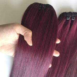 ผมต่อจากเวียดนามแบบดิบพรีเมียมหรูหราเครื่องทำสีเบอร์กันดีเข้มธรรมชาติ - Product Image 3