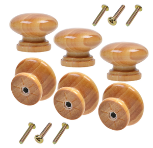 Boutons en bois poignée de meuble bouton de tiroir en bois rond armoire commode tirer poignée pour taille personnalisée - Product Image 3