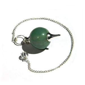 Péndulos de bola de Aventurina verde, cristal de piedras preciosas para curación y meditación Reiki - Product Image 1