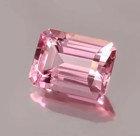 Vente en gros de morganite pêche rose naturelle de qualité AAA octogone 7x5 pierres précieuses en vrac taille émeraude pour la fabrication de bijoux