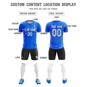 Cómodo uniforme de fútbol, camiseta y pantalones cortos de fútbol de secado rápido, venta al por mayor, ropa deportiva personalizada, kit de entrenamiento para todos los equipos - Product Image 6