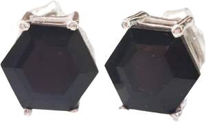 Boucles d'oreilles clous pour femmes, pierre précieuse onyx noir naturel, pierre de naissance de décembre, bijoux faits à la main, argent sterling 925 - Product Image 3