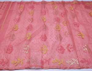 Exclusivo Deshi Orange Dhakai Jamdani Sharee exportable para mujer JAMDANI FABRIC Blue GREEN Golden Sky Blue de Bangladesh - Product Image 4