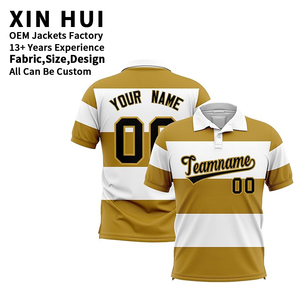 Chaqueta de Forro Polar a Rayas con Bordado Personalizado, Transpirable, para Equipo Deportivo, de Manga Corta, Informal, para Golf, con Logotipo y Nombre Vintage - Product Image 1