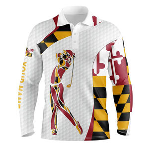 Design personnalisé polos à manches longues de haute qualité pour hommes chemises de sport de golf - Product Image 6