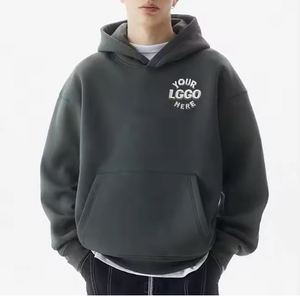 Sudaderas de hombre de algodón pesado con estampado de hojaldre 3D en blanco de gran tamaño personalizado Essentials suéter de lujo sudaderas con capucha personalizadas - Product Image 1