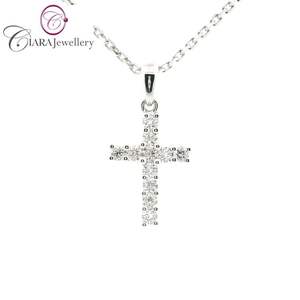 Venta al por mayor 15mm 0.35ct Diamante Natural Cruz Colgante Garra Ajuste 18K Blanco/Oro Amarillo Oro Rosa para Uso Diario Regalos Cristianos - Product Image 2