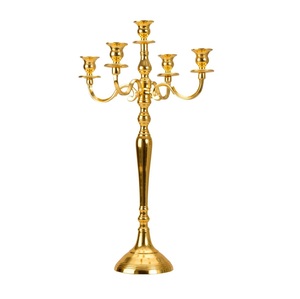 Elegante Candelabro de Metal Plateado de 5 Brazos para Bodas y Cenas, Centro de Mesa Decorativo para el Hogar - Product Image 6