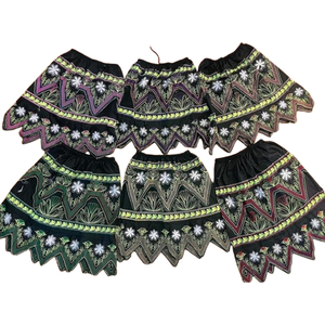 Elegante plisado estilo Vintage cintura Natural de talla grande verano 100% algodón ecológico Patchwork Hawaii polinesio diseño Floral - Product Image 6