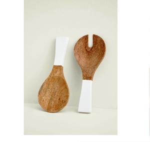 Servidores de ensalada de madera Mango Servidores de ensalada de madera Juego de 2 SERVIDORES DE ENSALADA DE MADERA JUEGO DE 2 HECHO A MANO ÚNICO KETCHENWAR - Product Image 4