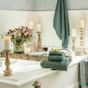 Porte-bougie de luxe en bois - Product Image 1