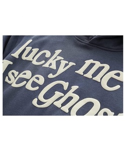 Venta al por mayor de alta calidad OEM pulóver sudaderas con capucha para hombre logotipo personalizado Puff estampado cara completa cremallera deportes activo invierno pantalones de chándal tela 3D - Product Image 3