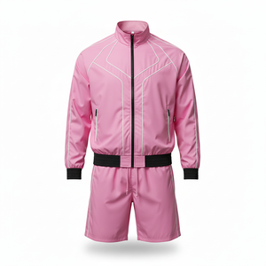 Conjunto Cortavientos de Nailon con Logotipo Personalizado para Hombre, Chaqueta con Cremallera y Pantalones Cortos, Conjunto Deportivo de Dos Piezas - Product Image 3