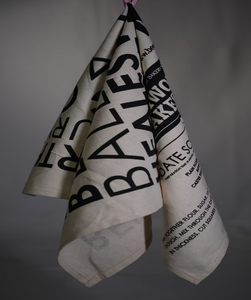 Elégant torchon de cuisine motif floral 100% coton bio avec logo personnalisé écologique en toile douce lavable à la main recyclable - Product Image 3