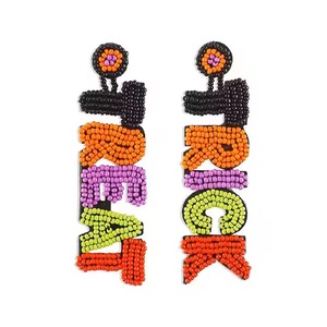 Pendientes de gota de estilo bohemio con cuentas de semillas para mujer, borla, loro, Tigre, leopardo, patrón, joyería de personalidad - Product Image 6