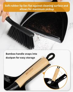 ชุดที่โกยขยะและแปรง MR.SIGA ด้ามไม้ไผ่ สีดำ 1 ชุด - Product Image 5