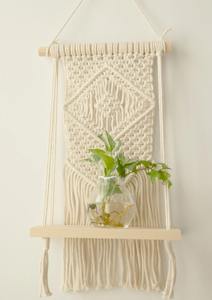 ที่แขวนผนังสีน้ำเงินมาเรียพร้อมกระดานไม้สำหรับจัดเก็บและจัดแสดงของตกแต่งสไตล์โบฮีเมียนห้องนอนบ้านและพื้นที่ทางเข้า - Product Image 2