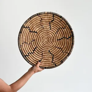 Venta caliente bohemio Seagrass decoración colgante de pared forma redonda conjunto de varias piezas diseño de flores Vietnam hecho a mano OEM - Product Image 1