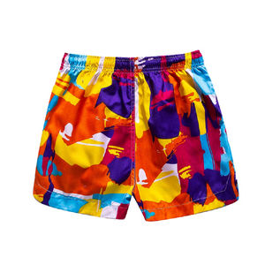 Short imprimé pour hommes Poches imprimées Taille élastique Short Hip Hop Vintage en coton personnalisé délavé à l'acide pour hommes OEM Short de bain pour hommes - Product Image 4