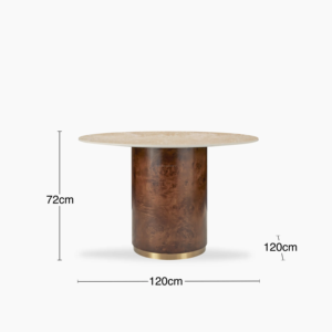 Mesa de Comedor Redonda Moderna de Madera Maciza ARDENA ADT-076 No Plegable para Hogar, Hotel, Apartamento y Comedores de Villas - Product Image 5