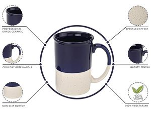 Mug en céramique fait main, écologique et élégant, avec couvercle, pour boissons chaudes/froides, design moderne pour bureau et table d'étude - Product Image 2