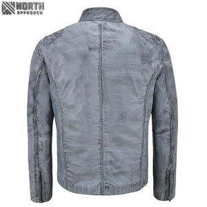 2025 nuevo diseño personalizado chaqueta de cuero de alta calidad precio al por mayor chaqueta de cuero para hombre logotipo personalizado y chaqueta Bomber de 4 bolsillos - Product Image 2