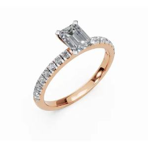 Anillo de Diamante Cultivado en Laboratorio en Tonos Esmeralda Exclusivos, 0.540 Ct, Oro de 9, 14 y 18 Quilates, Proveedor Mayorista OEM - Product Image 5