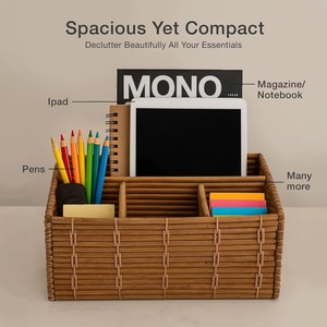 Caja Organizadora de Escritorio de Ratán, Caja de Almacenamiento Hecha a Mano, Ecológica, Natural, Decoración del Hogar, Venta al por Mayor desde Vietnam - Product Image 5