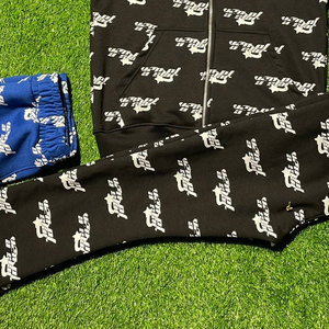 Conjunto personalizado de pantalones de chándal acampanados y Sudadera con capucha, ropa de calle unisex, chándal completo de algodón con estampado de farol, chándal acampanado para hombre - Product Image 5