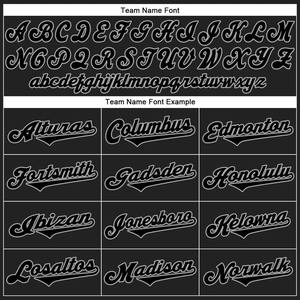 Chemise en jersey de baseball en tricot côtelé noir-gris authentique personnalisé noir - Product Image 5