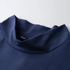<b>Men</b> Half <b>High</b> <b>Collar</b> Mercerized Cotton Short Sleeve Slim Body T-<b>Shirt</b> <b>Men</b> Solid Color Model <b>High</b> <b>Collar</b> Trend - Product Image 2