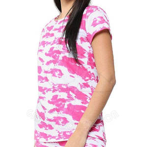 Conjuntos de camiseta y pantalones cortos de Pekín de manga corta personalizados para mujer para la decoración de agujeros únicos de moda de verano caliente - Product Image 5
